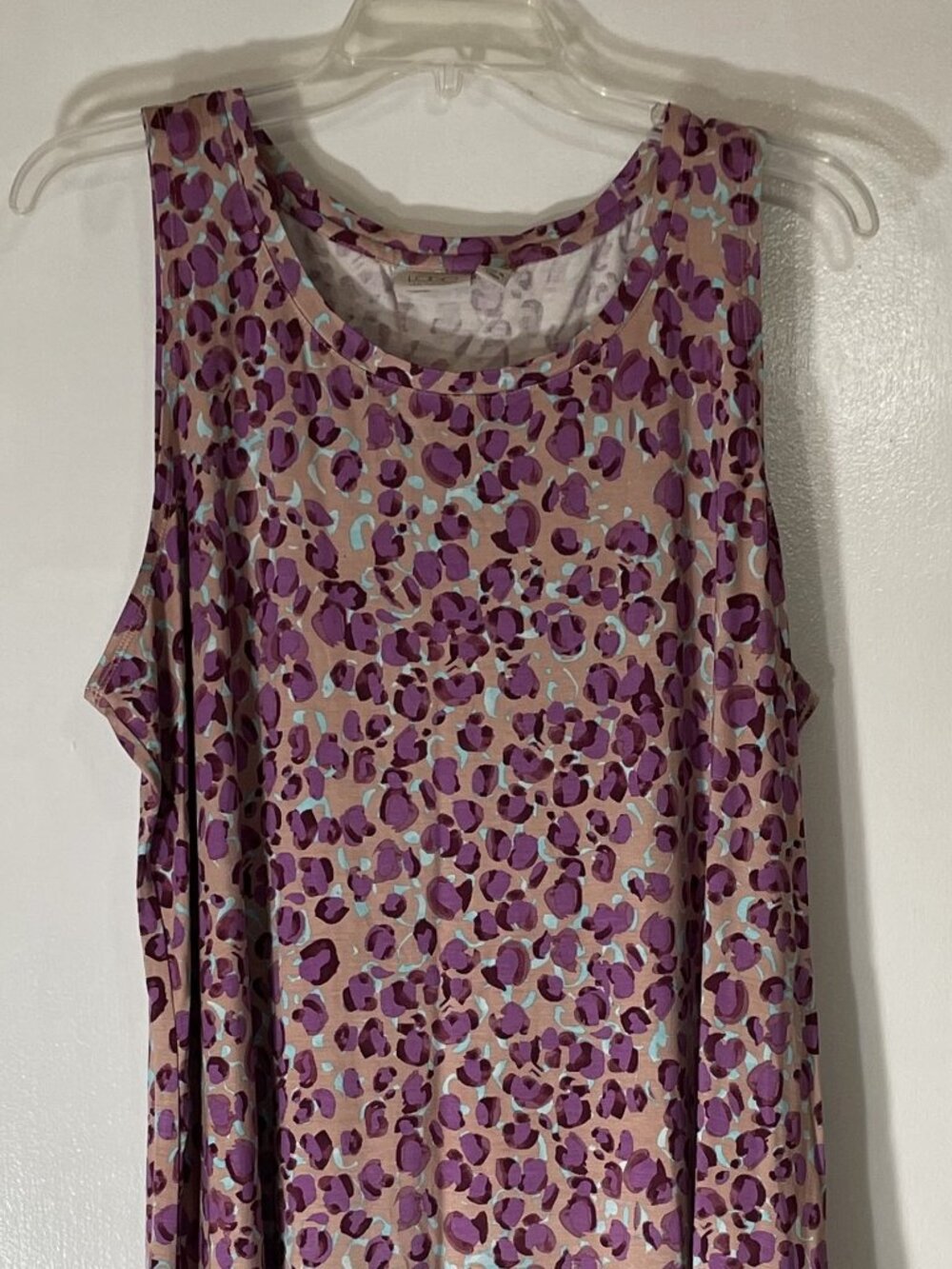 LOGO Lori Goldstein Women’s Sleeveless Nightgown XL Pink Purple Rayon Blend